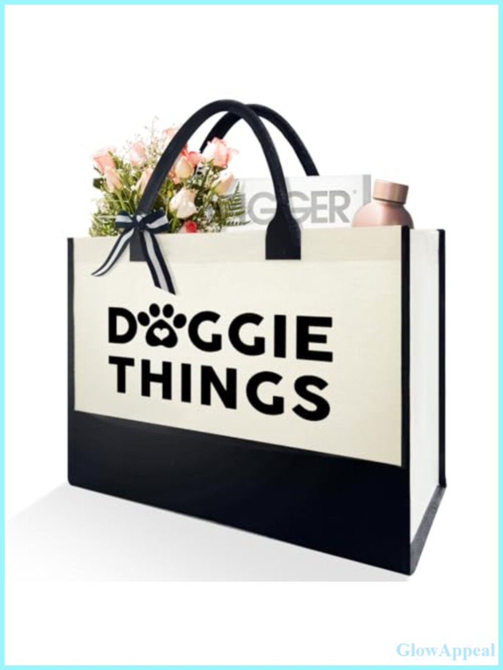 Canvas Tote Bag Dog Mom Lover Gift Reusable Shoulder Bag